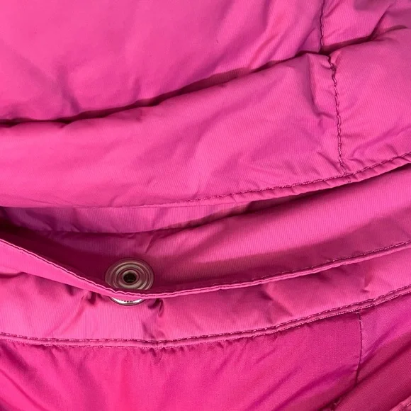 Lands End Girls Pink Goose Down Puffer Jacket Long Parka Winter Coat Size L (14) - Picture 7 of 11